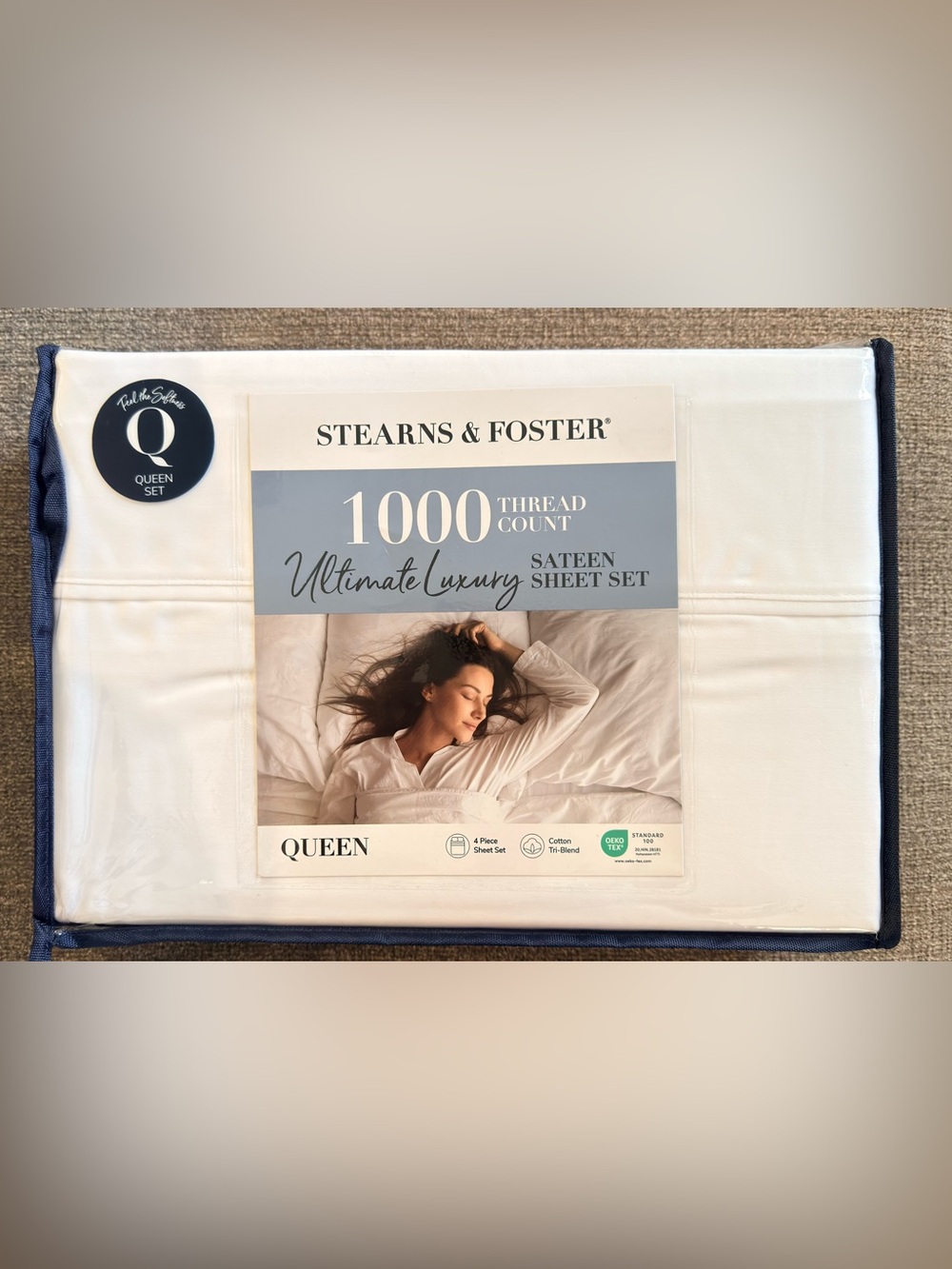 1000 Thread Count Sateen Sheet Set - White (Queen)